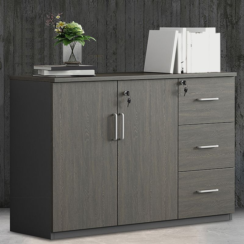 Nordic Style File Cabinets Solid Wood Frame Key Lock Horizontal File Cabinet Office