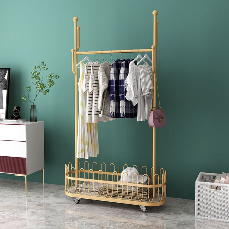 Gorgeous Plain Coat Rack Designer Basket Storage Metal Coat Rack with Coat Hooks