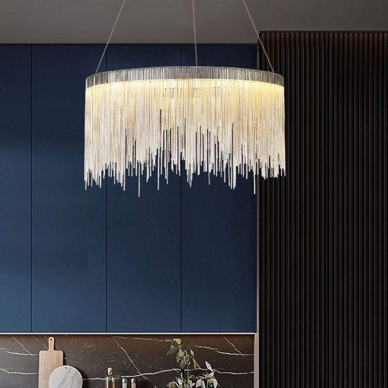 Postmodern Style Tassel Chandelier Light Nordic Minimalist Style Pendant Lamp for Bedroom