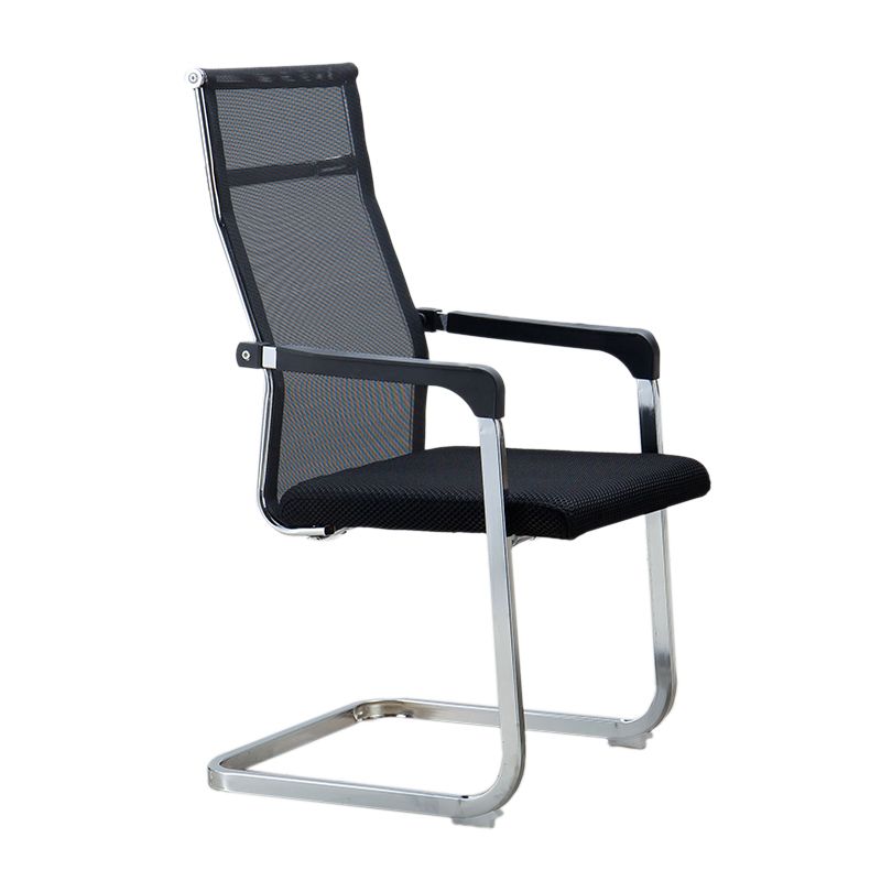 Modern Style Task Chair No Wheels Mesh Office Chair with Fixed Arms