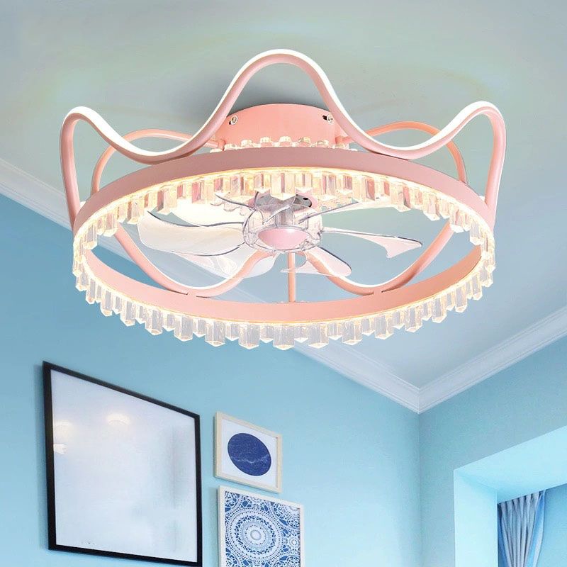 Modern Style Ceiling Fan Lighting Metal 1 Light Ceiling Fan Lighting for Bedroom