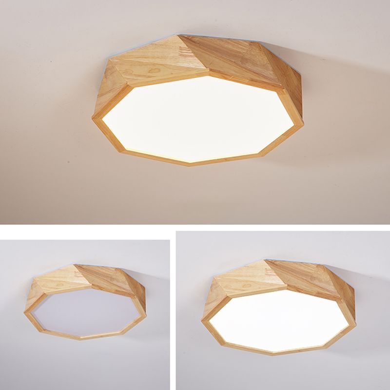 Wooden Flush Mounted Ceiling Lights LED Flush Mount Lighting for Bedroom