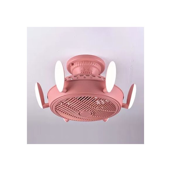 Noordse stijl ventilator semi spoeling licht 6 lichten macaron gekleurde plafondventilator voor slaapkamer