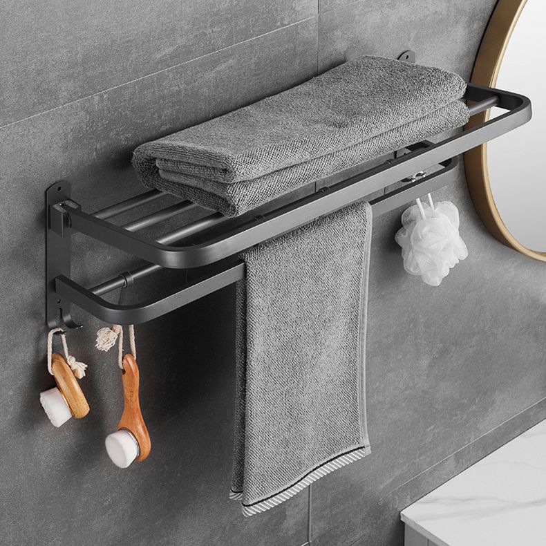 Modern Bath Hardware Set in Stainless Steel Matte Gray Robe Hooks/Towel Bar