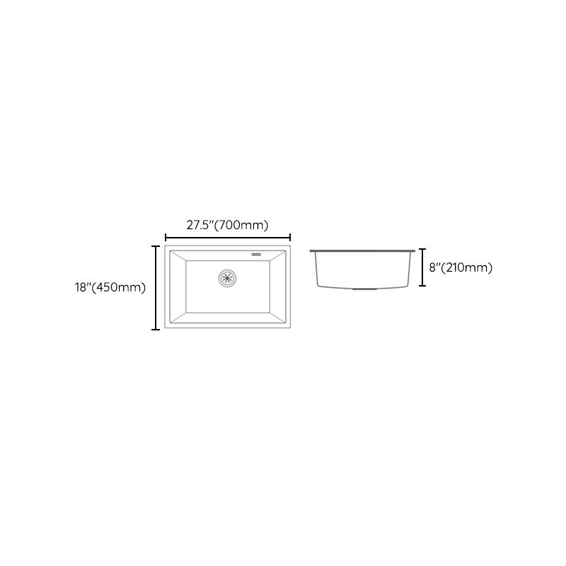 Classic Quartz Single Basin Sink Undermount Kitchen Sink with Faucet