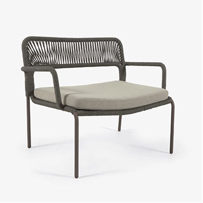 Farmhouse Outdoor Patio Sofa with UV Resistant Cushion in Metal Frame