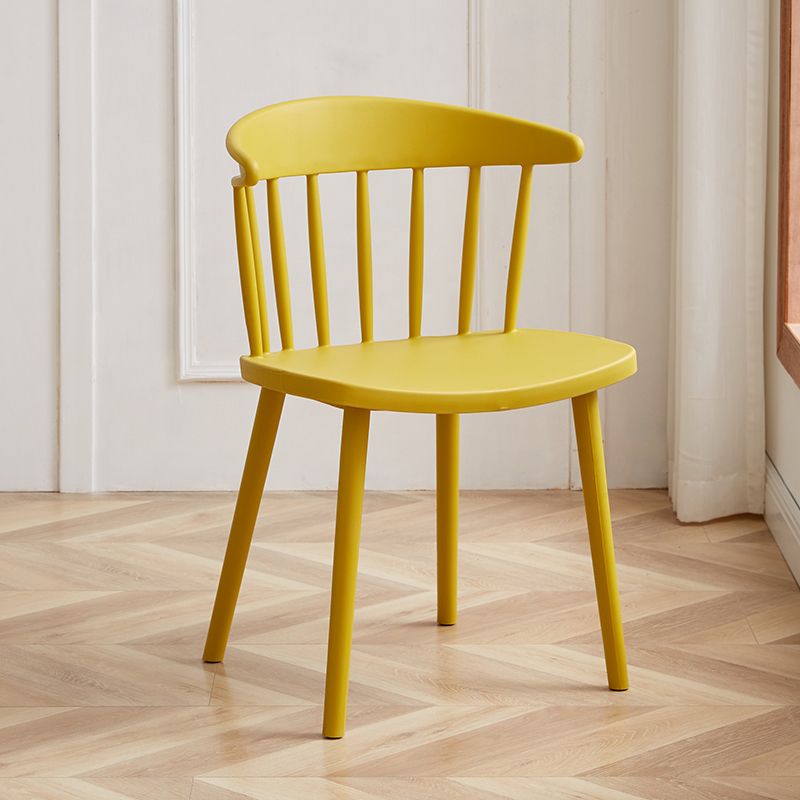 Scandinavian Plastic Armless Chair Windsor Back Restaurant Chair