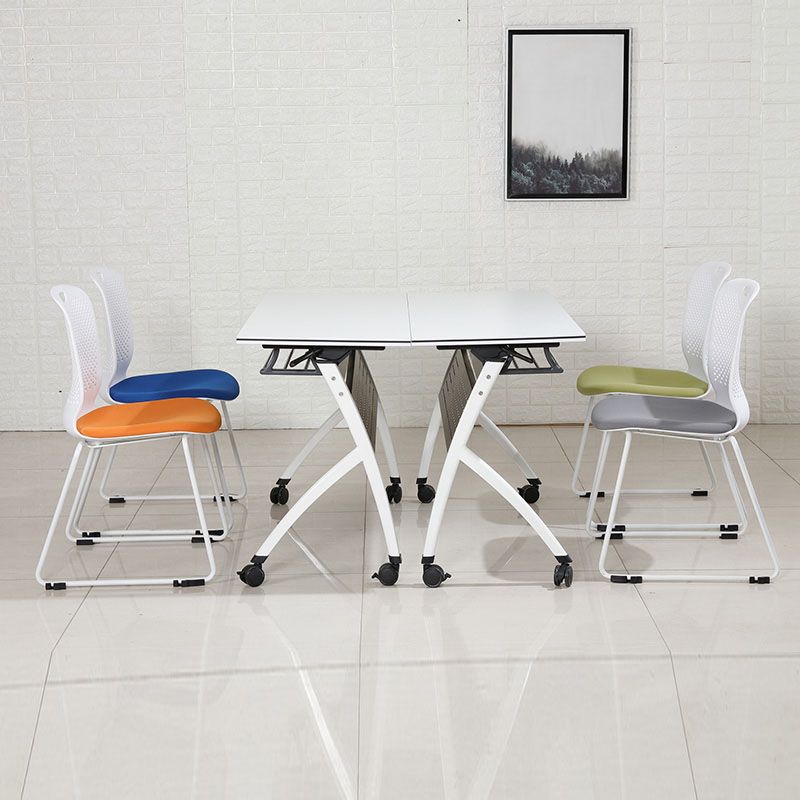 Modern Armless Upholstered Office Chair Plastic Ergonomic Office Chair