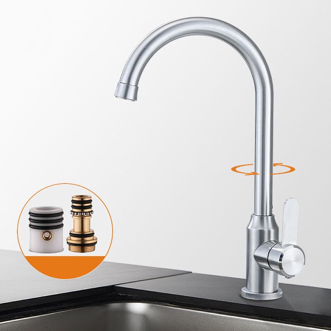 Modern Pulldown Sprayer Water Filler One Handle High Arch Kitchen Faucet with Deck Plate