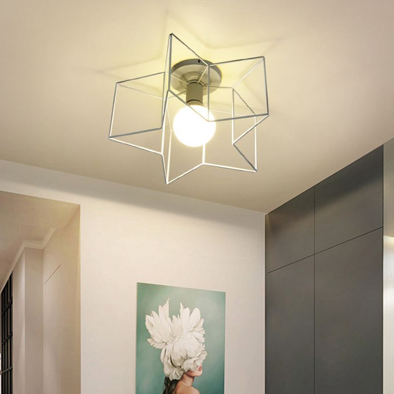 Industrial Style Ceiling Lamp Simple Ceiling Mount Light with Metal Shade for Aisle