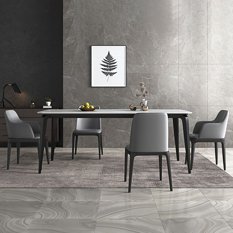 Sintered Stone Dining Table Mid-Century Style 4 Legs Table for Dining Room