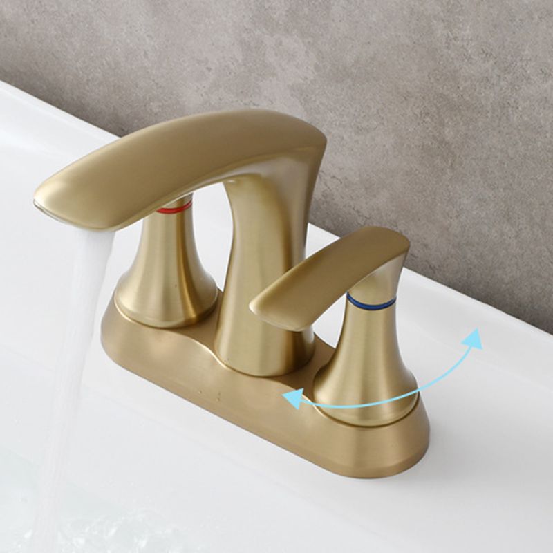 Square 2-Handle Bathroom Faucet 3 Hole Centerset Lavatory Faucet