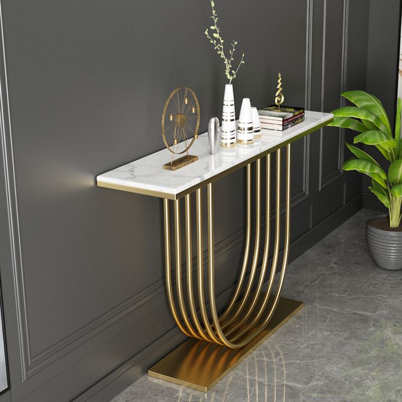 Glam Stain Resistant Scratch Resistant Rectangle Marble Console