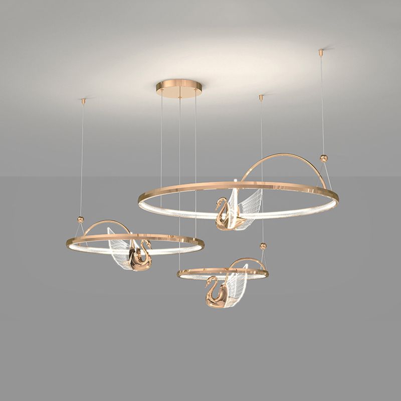 Tiered Metal Circle Ceiling Pendant Contemporary Ceiling Lighting Fixtures