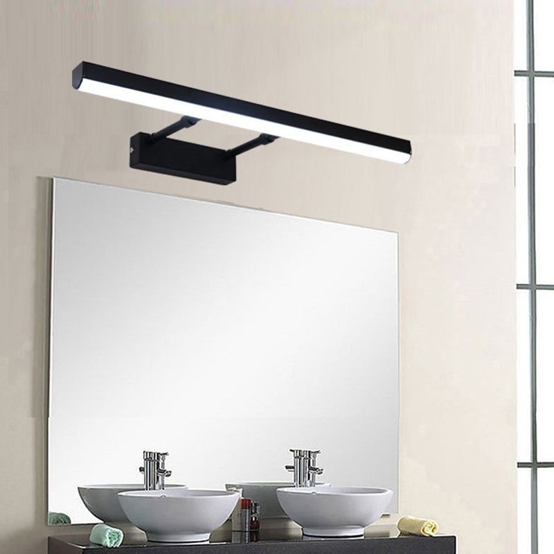 Modern Style Linear Wall Light Fixture Metal 1 Light LED Mirror Light for Bathroom