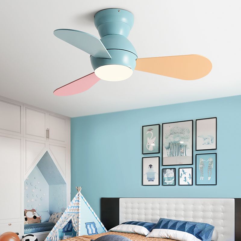 Colorful LED Ceiling Fan Light Modern Metal 1 Light LED Ceiling Fan for Children's Room