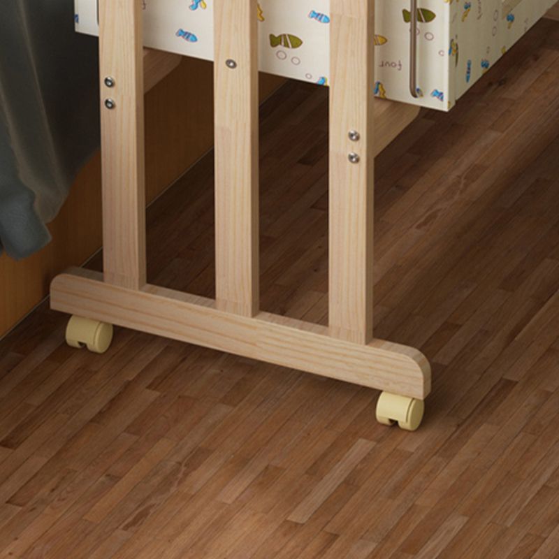 Solid Wood Rectangle Crib Cradle Upholstered Crib Cradle for Baby