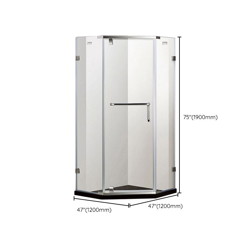 Neo-Angle Clear Shower Enclosure Corner Shower Stall with Header