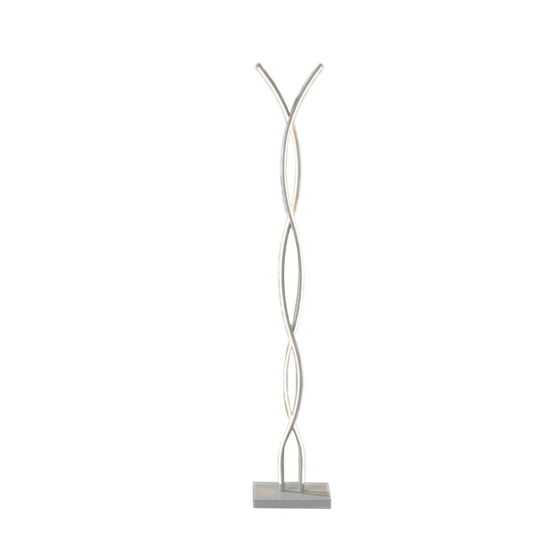 Waving Line Stand Up Lamp Minimalist Metal LED White Floor Reading Lighting in Warm/White/Natural Light for Study Room