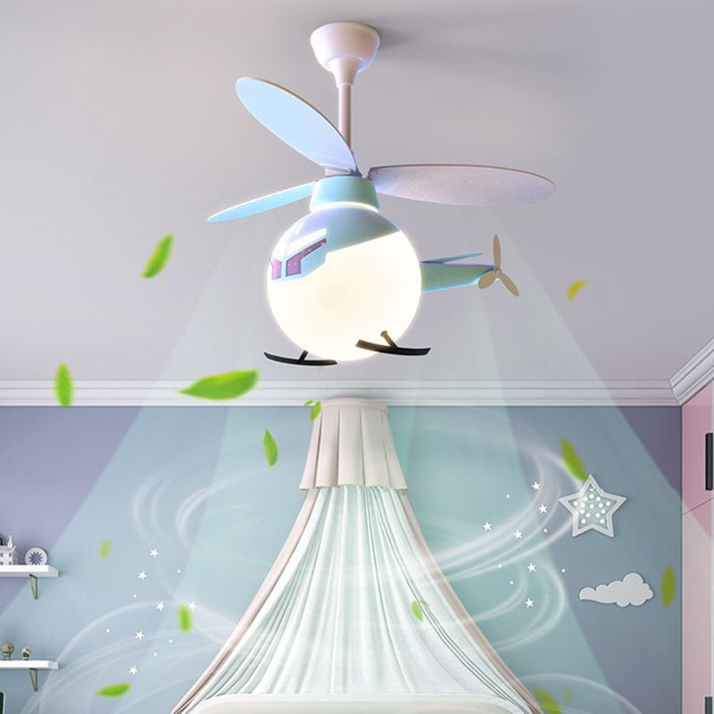 Cartoon Style Ceiling Fan Lamp 6th Gears Adjustment Ceiling Fan Light for Children Room