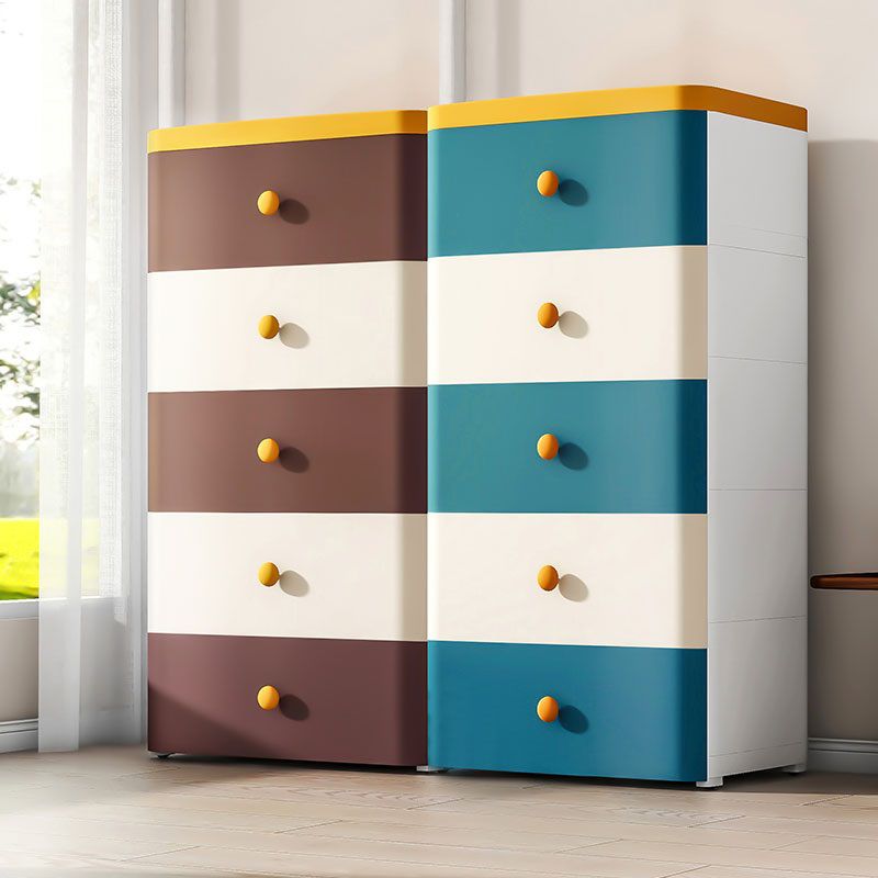 5 Drawers Kids Dresser Set Vertical Scandinavian Nursery Dresser