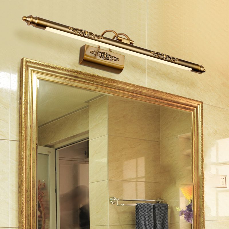 Bronze LED Vanity Wall Light Fixtures Modern Mirror Front Light with Plastic Shade