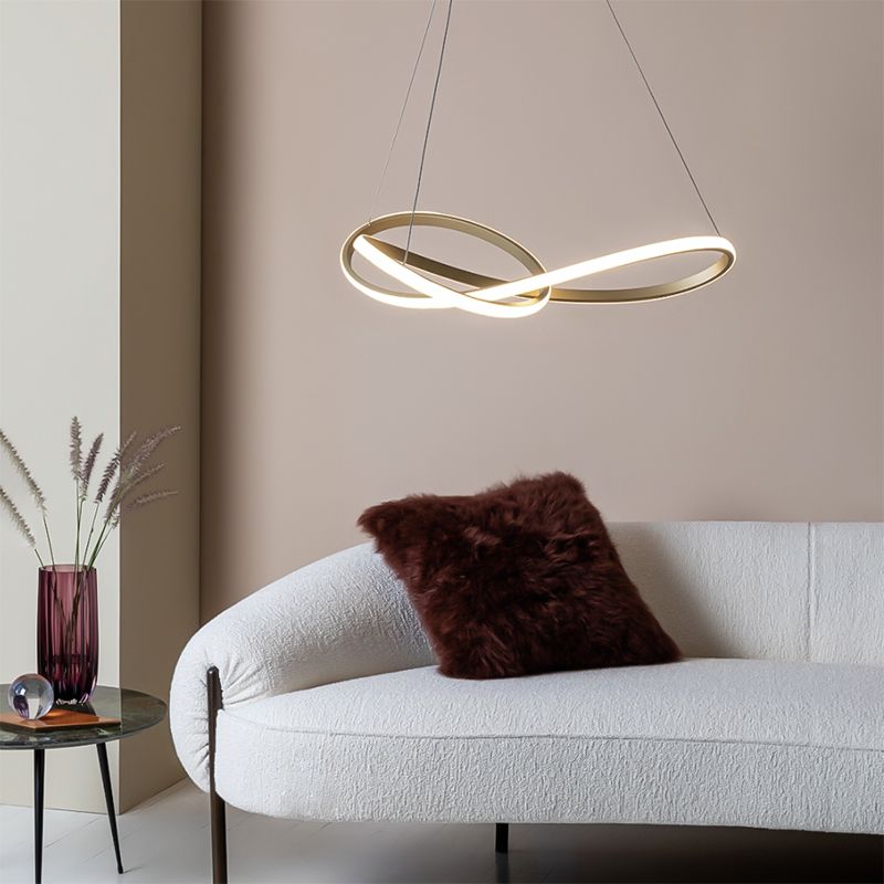 Chandeliers modernes pour le dispositif d'éclairage en suspension en spirale avec une teinte acrylique