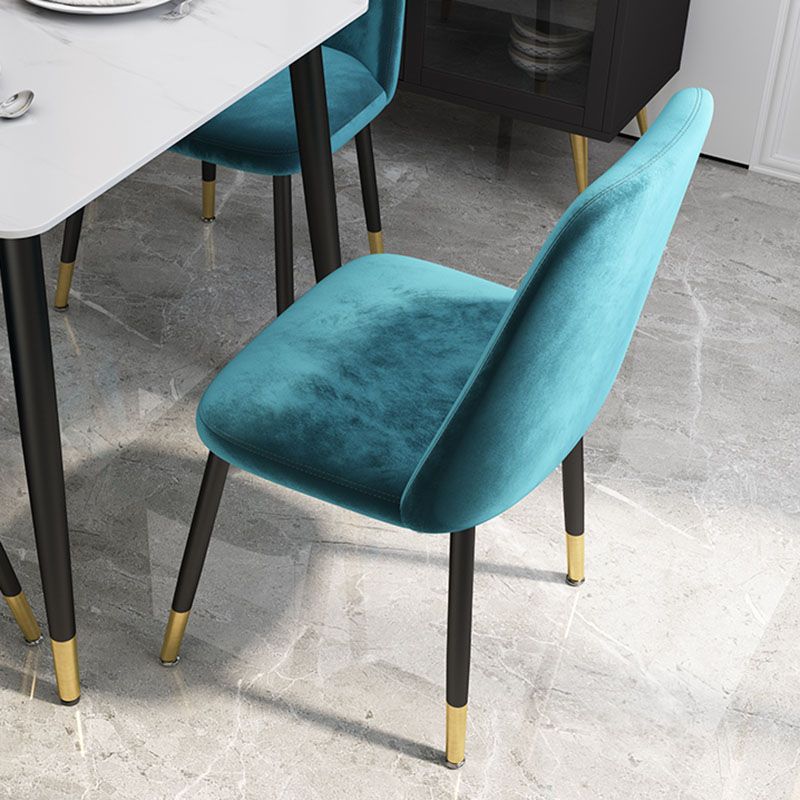 Scandinavian Style Upholstered Dining Chairs Solid Back Chair for Home