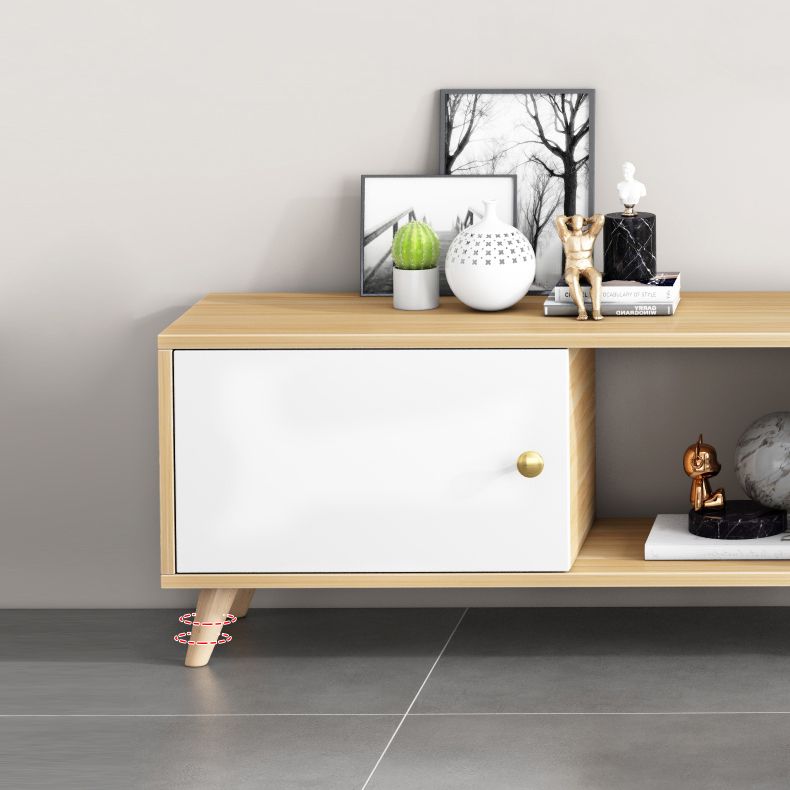 Scandinavian TV Console with Drawers Engineered Wood TV Stand