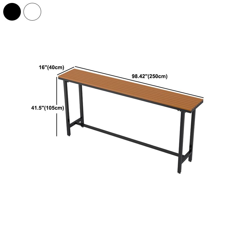 Rectangle Bar Dining Table Modern Bar Table with Trestle Base in Black