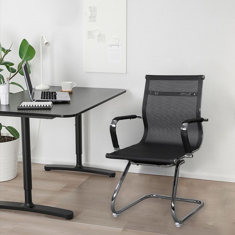 Modern Black Desk Chair with Breathable AirGrid Seat and Back Side Chair