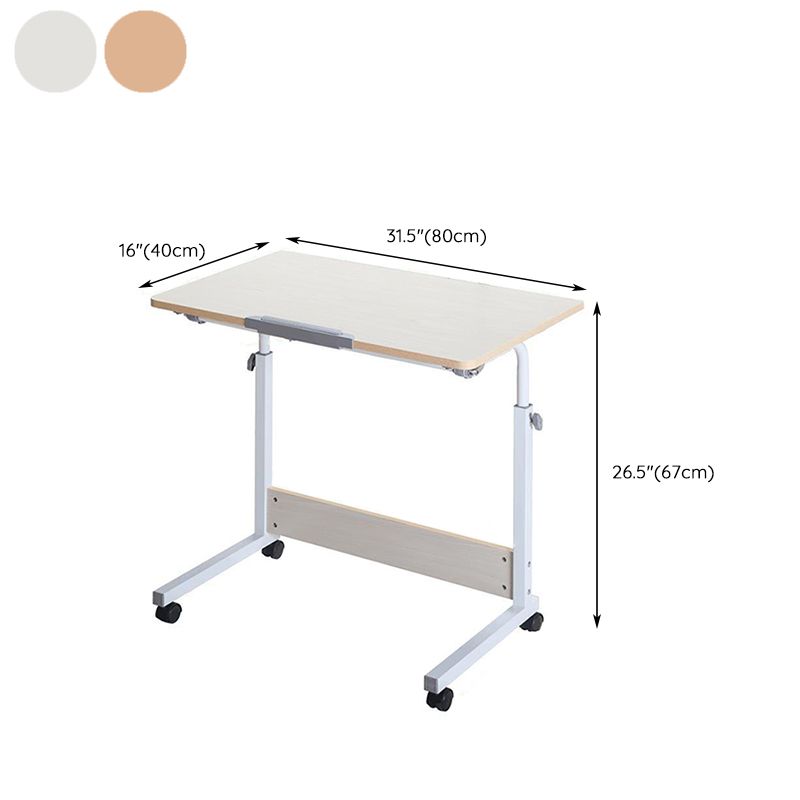 Modern Standing Desk Wooden Rectangular Writing Desk with Caster Wheel