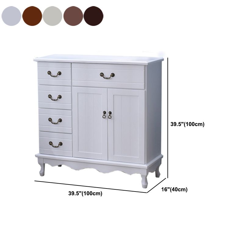 Contemporary Matte Finish Storage Chest Horizontal Solid Wood Combo Dresser