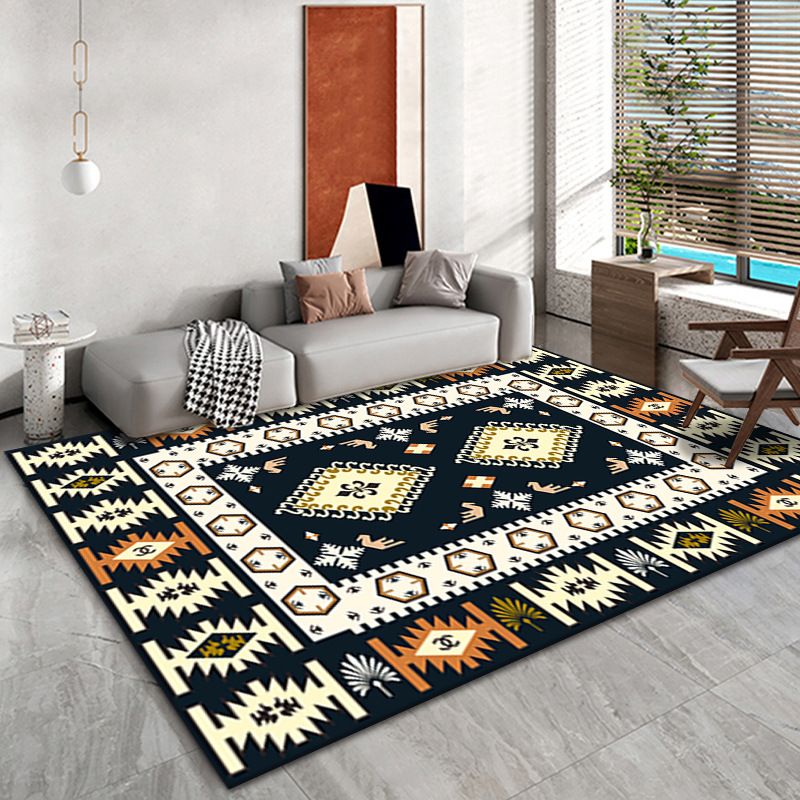 Bohemian Wohnzimmer Teppich Amerikanisches Muster Polyester Fläche Teppich Flecken widerstandsfähiger Teppich