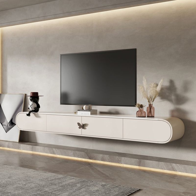 White Slate TV Cabinet Gorgeous Style Simple Home Wall-mounted TV Media Console