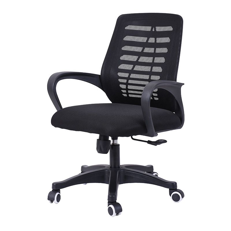 Modern & Contemporary Slide Chair Microfiber Black Task Mid-Back Chair