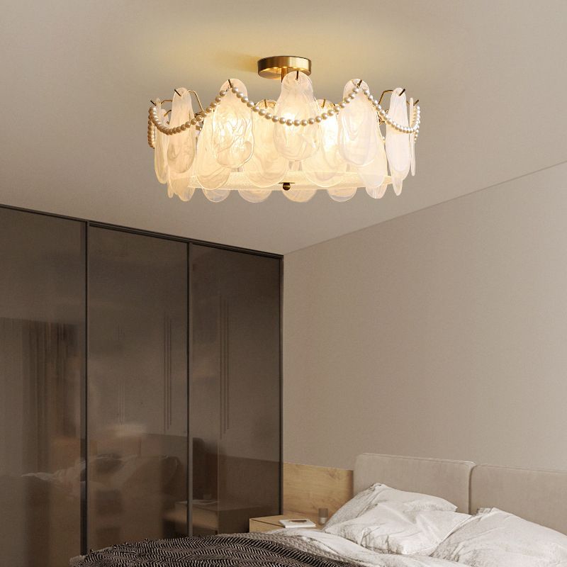 Contemporary Ceiling Light Creative Glass Flush Mount Light Fixture for Sitting Room