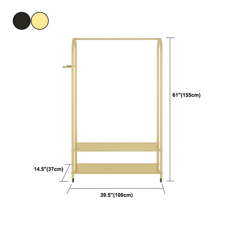 Modern Metal Coat Rack Entryway Kit with Hooks Storage Shelves Coat Hanger