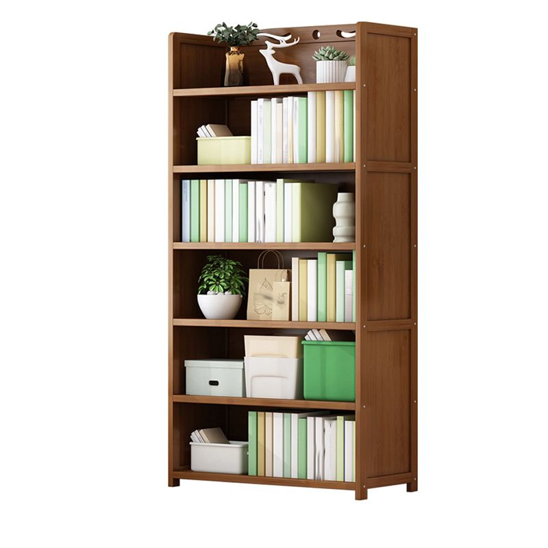 Vertical Contemporary Bamboo Bookcase Open Back Bookshelf for Office