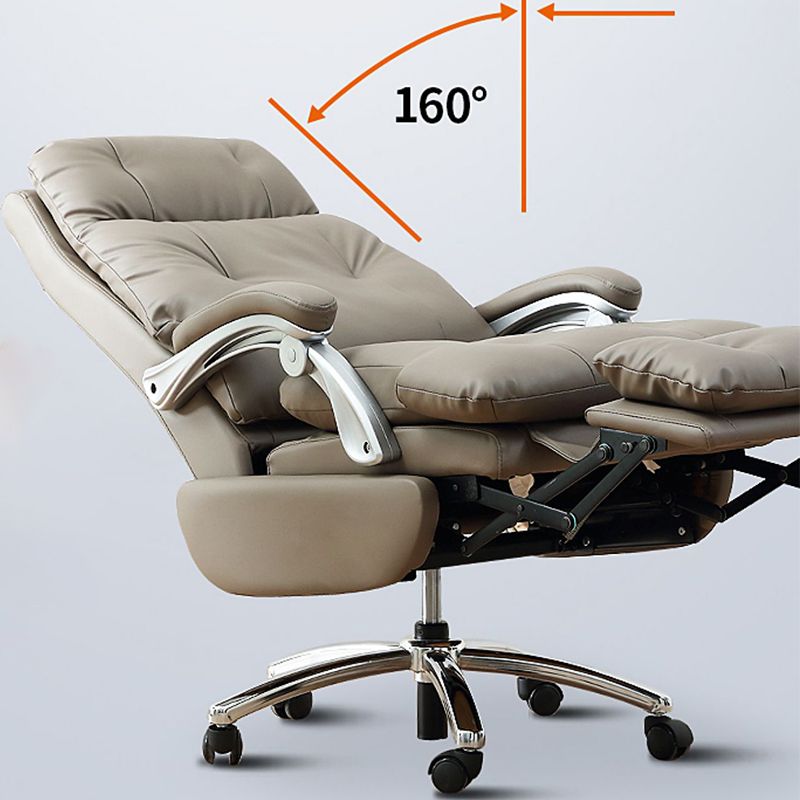 Removable Arms Office Chair Leather Tilt Mechanism No Distressing Ergonomic Desk Chair