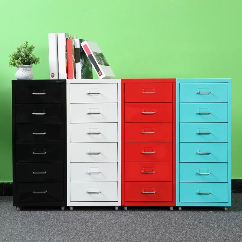 Traditional Cabinet Metal Vertical File with Drawers and Pedestal Cabinet