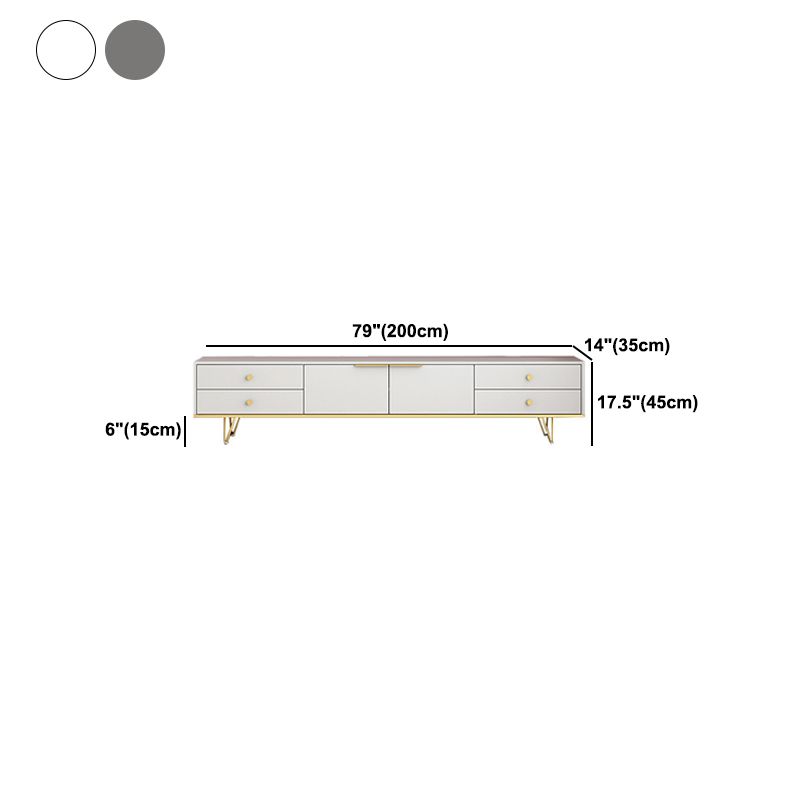 Glam Style Wood TV Stand Enclosed Storage TV Console with 4 Drawers