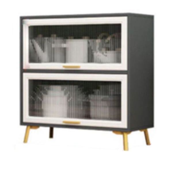 Modern Sideboard Engineered Wood Glass Doors Dining Room Cabinets