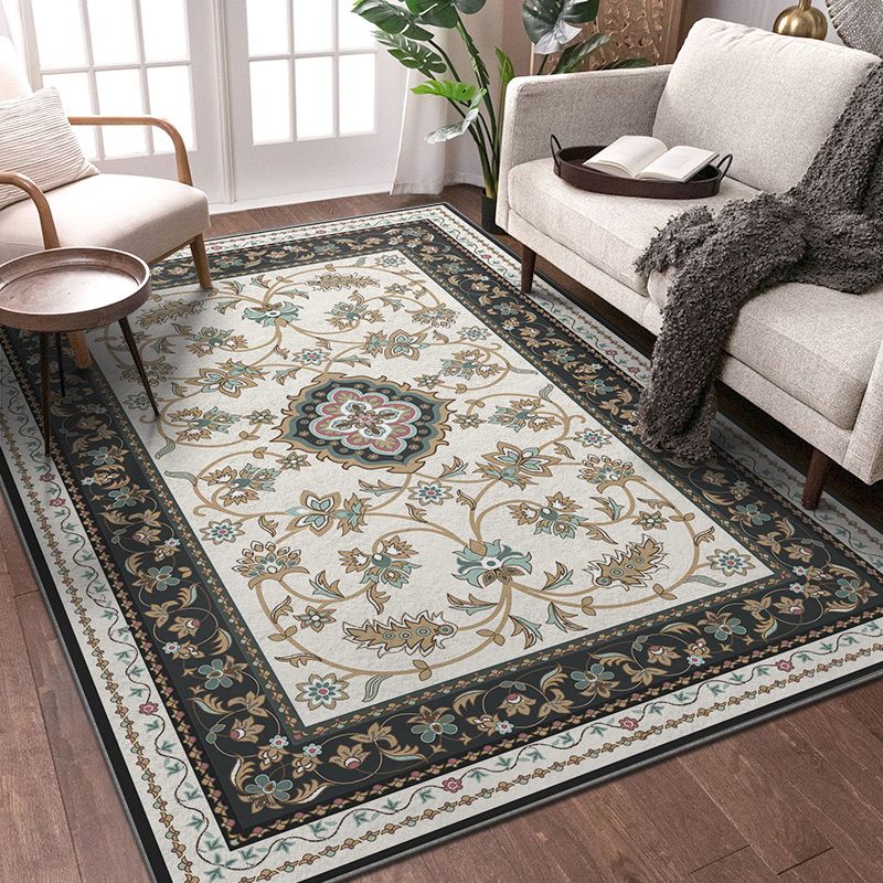 Rapis d'intérieur traditionnel Funky Medallion Print Tapis Polyester Tache résistant aux taches pour la décoration intérieure