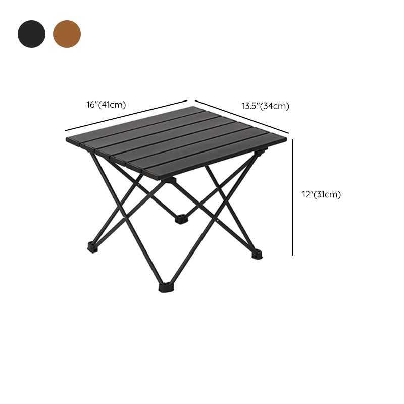 Metal Rectangle Camping Table Industrial Brown/Black Folding Table