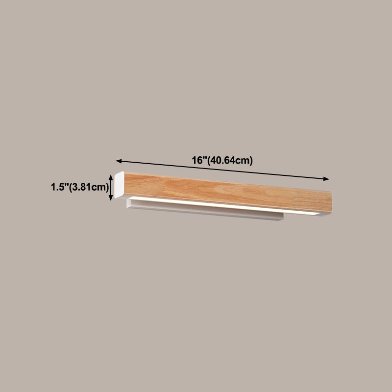 Iluminación de tocador lineal estilo moderno madera 1 pluminista de pared de tocador