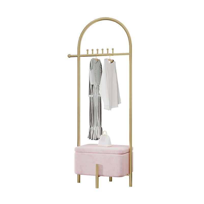 Luxurious Metallic Coat Hanger Free Standing Coat Rack with Flip Box