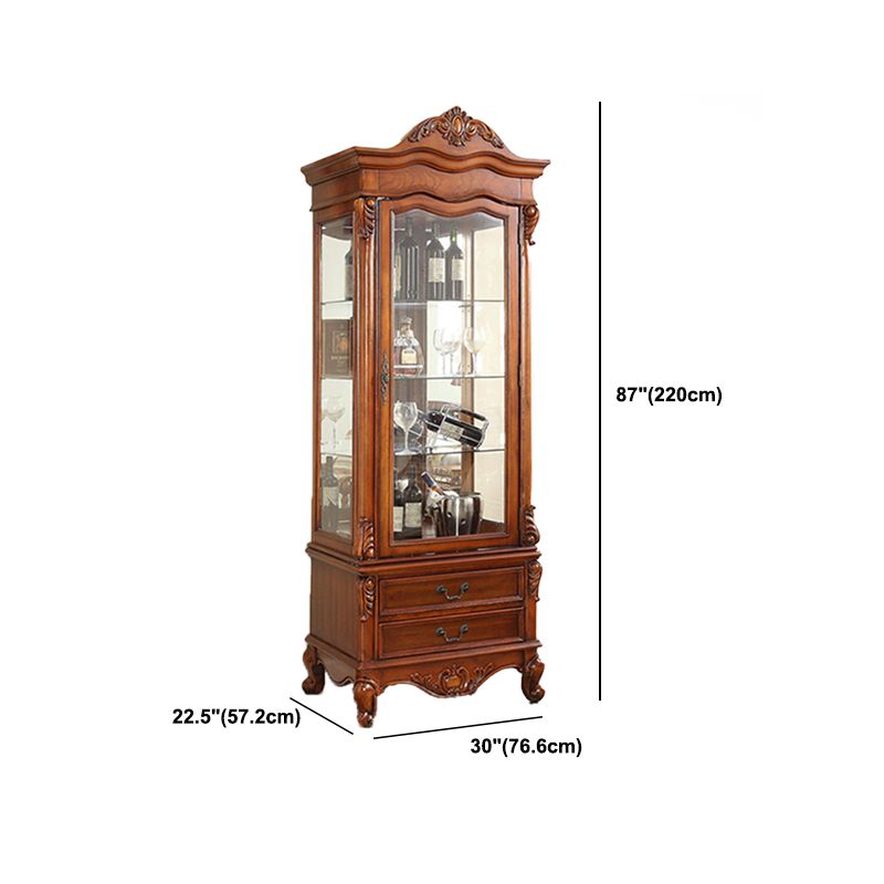 Traditional Solid Wood Display Cabinet Multi-shelf Buffet Cabinet for Dining Room