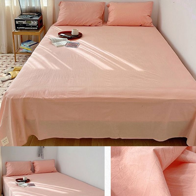 Cotton Bed Non-Pilling Sheet Set Fade Resistant Fitted Sheet