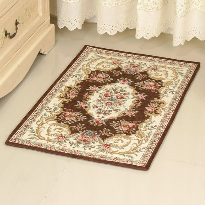 Fancy Living Room Rug Multi Colored Polypropylene Area Carpet Non-Slip Backing Easy Care Indoor Rug